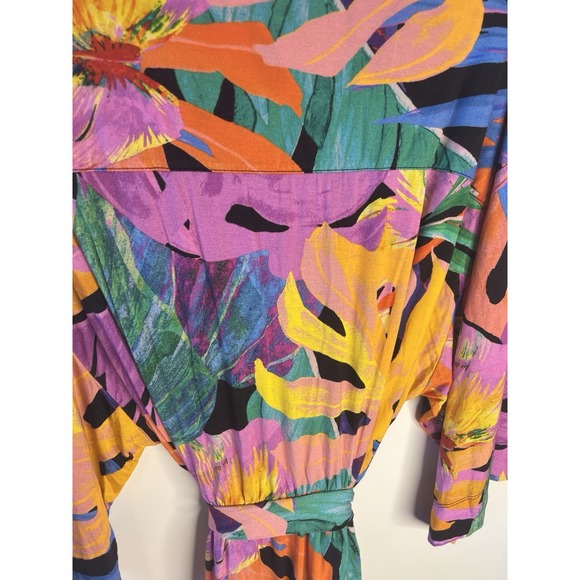 Soma Cool Nights Robe L/XL Women Kimono Hawaiian Golden Girls Comfort Lounge Art - Picture 11 of 11